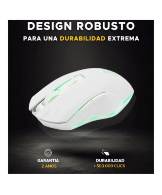 Ratón Gaming Inalámbrico Blanco 6400 dpi