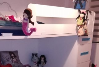 Baranda barandilla cama infantil madera blanca