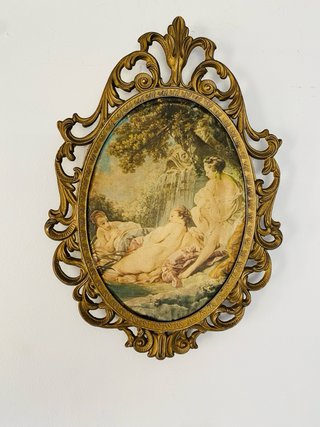 Lote de 4 cuadros vintage con escenas galantes
