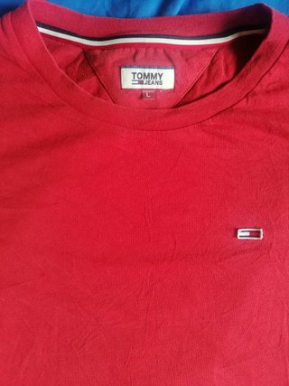 T-shirt Tommy Jeans uomo rossa con logo taglia L