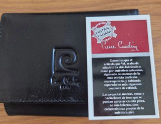 Cartera Pierre Cardin Piel Vacuno Negra NUEVO