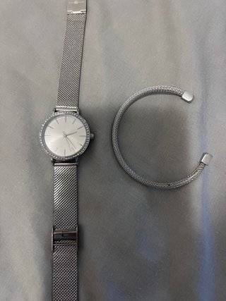 Conjunto Bijou Brigitte: Reloj y Pulsera Plata