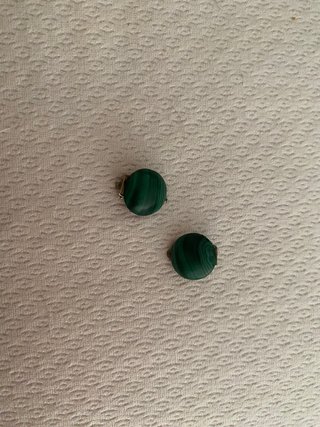 Orecchini clip malachite verdi