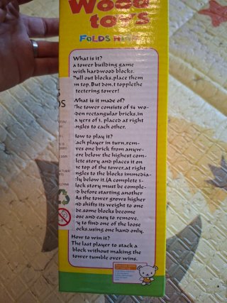 Juego Jenga de madera números y dados