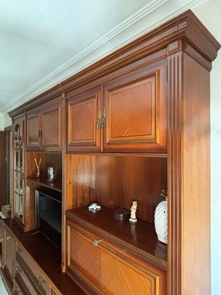 Mueble modular de salón con vitrina y mueble bar