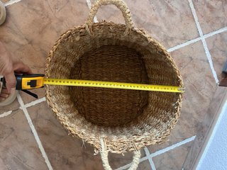 Cesta Yute/Mimbre Beige y Marrón