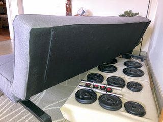 Sofá Cama Clic Clac Textil 179x93x77 cm Gris Claro