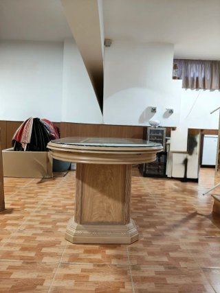 Mesa extensible de salón con cristal incluido