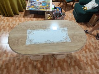 Mesa extensible de salón con cristal incluido