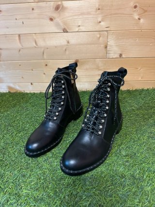 Botines Zara Piel Negro Talla 38