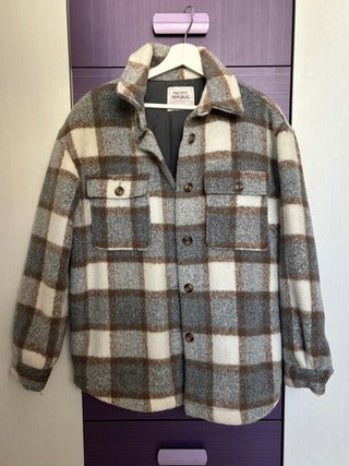 Chaqueta cuadros de felpa e interior acolchado