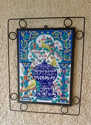 Cuadro antiguo de ceramica y forja artesana