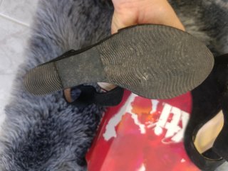 Sandalias de cuña negras
