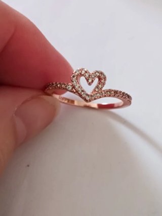 Anillo Pandora Corazón Oro Rosa