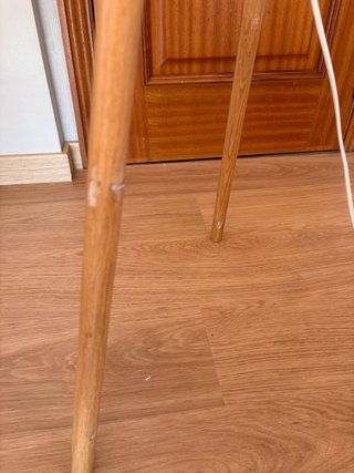 Lámpara de pie madera y tela