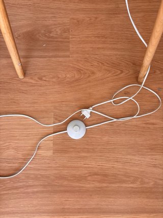 Lámpara de pie madera y tela