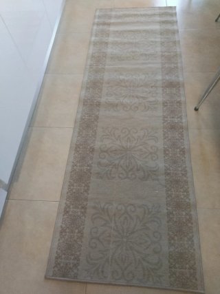 Alfombra beige 200x67cm diseño elegante