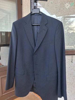 Traje Caramelo Azul Rayas