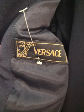 Traje Versace Chaqueta Larga y Pantalón Azul