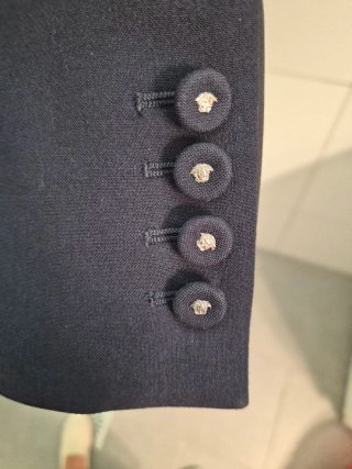 Traje Versace Chaqueta Larga y Pantalón Azul