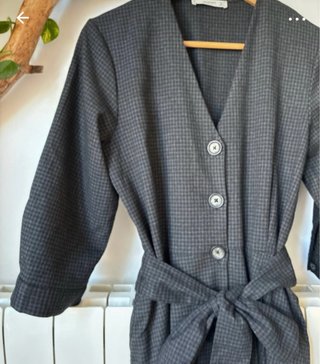 Vestido midi camisero de cuadros