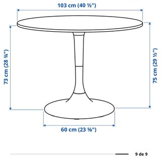Mesa redonda Ikea Docksta blanca