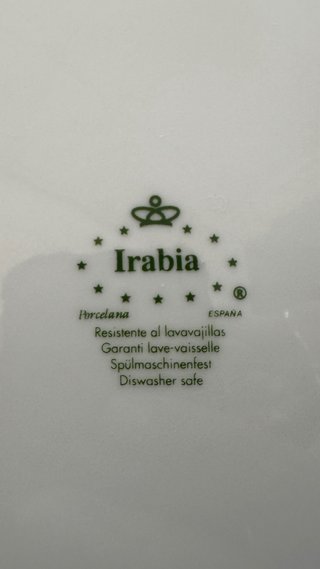 Vajilla Porcelana Irabia.