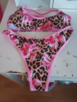Bikini Shein Talla XS Estampado Animal Print Flore