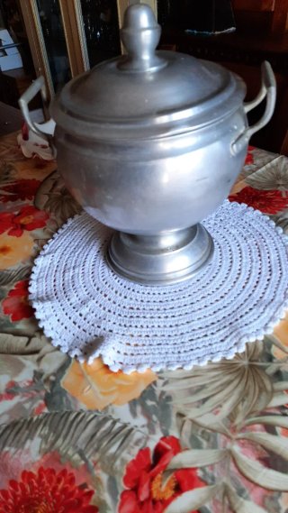 Zuppiera vintage anni '60 in alluminio