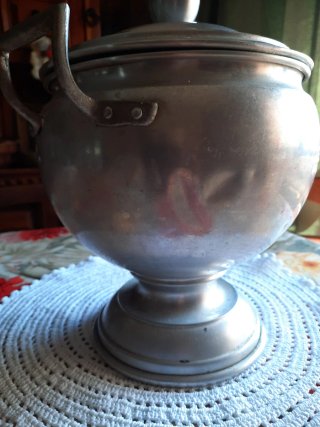 Zuppiera vintage anni '60 in alluminio