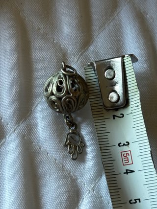 Colgante vintage bola calada mano Fátima