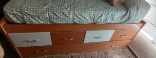 Cama nido alta con colchones con escritorio y sill