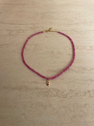 Collana pietre fucsia e oro