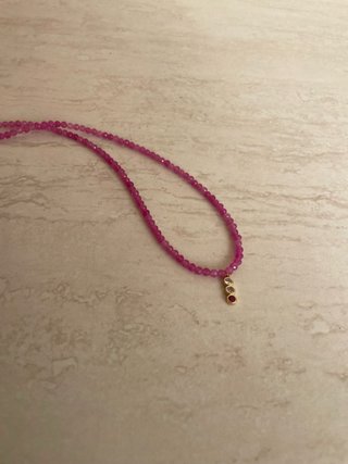 Collana pietre fucsia e oro