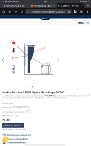 2 Cortinas Térmicas Opacas Moondream gris oscuro