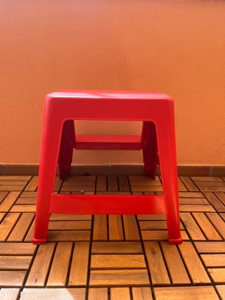 Escalera Taburete Roja 2 Peldaños