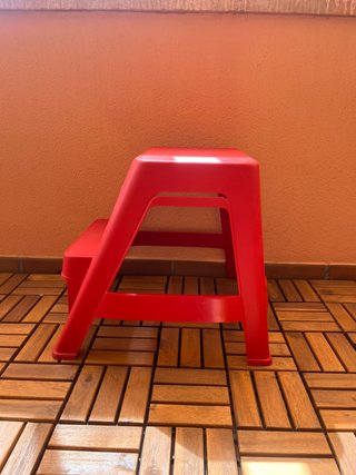 Escalera Taburete Roja 2 Peldaños