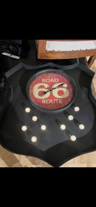 Orologio da parete Route 66 luminoso