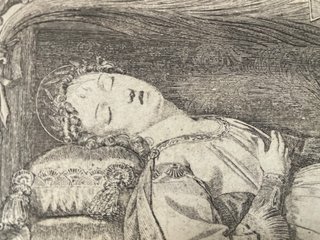 Grabado italiano antiguo, mártir siglo XVIII-XIX