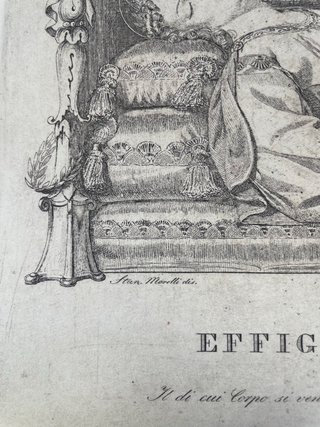 Grabado italiano antiguo, mártir siglo XVIII-XIX