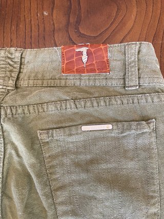 Pantaloni Trussardi velluto Tg 27 verde oliva