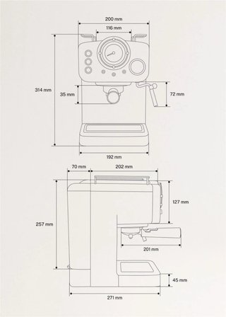 Cafetera Create Thera Retro Blanco Roto