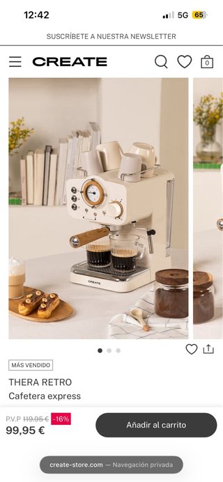 Cafetera Create Thera Retro Blanco Roto