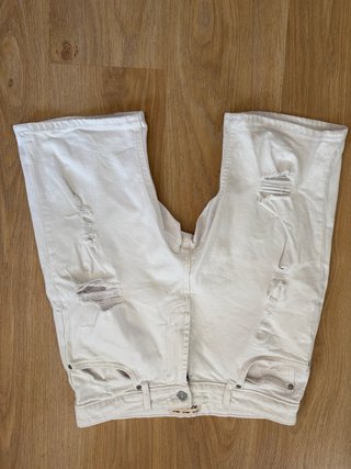 Jeans blancos rotos Pull&Bear Slim Fit Talla 40