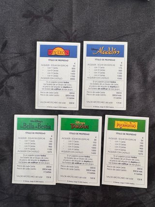Tarjetas Monopoly Disney 3D Castellano