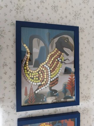2 Cuadros infantiles dinosaurio de mosaico