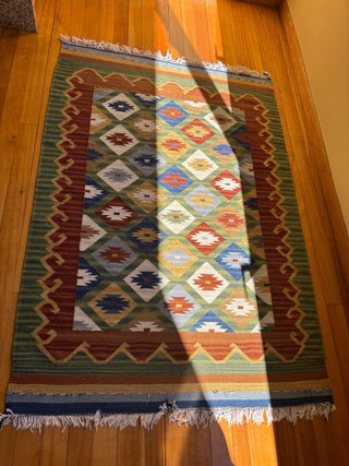 Alfombra Kilim de Lana Multicolor