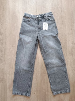 Pantalón Baggy Gris Bershka Talla 34 Nuevo