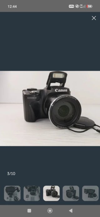Cámara Canon con accesorios