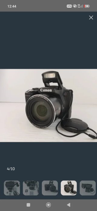 Cámara Canon con accesorios